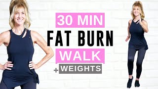 30 Minute FAT BURNING Walking Workout For Women Over 50 [upl. by Vanzant]