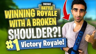 Can I WIN FORTNITE with a BROKEN SHOULDER [upl. by Nahsaj563]