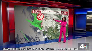 First Alert Forecast Storm slides toward California [upl. by Maltz]