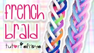 NEW French Braid Rainbow Loom Monster Tail Bracelet Tutorial  How To [upl. by Akela]