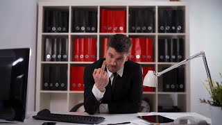 Young Businessman Flips The Bird Stock Footage [upl. by Neva164]