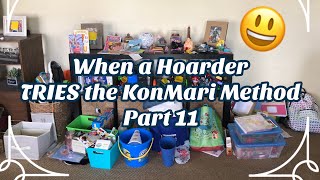 When a Hoarder TRIES an Extreme KonMari Method on her Living Room Part 11 Spring Cleaning DeClutter [upl. by Yrojram835]