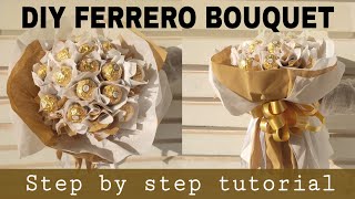 DIY Ferrero Rocher Bouquet Tutorial Bouquet making by carrybagsHow to make Ferrero rocher bouquet [upl. by Greenlee]