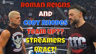 Streamers React  Roman Reigns and Cody Rhodes team up for Bad Blood wwe romanreigns otc [upl. by Lida]