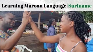 TRINIDADIAN LEARNING MAROON quotAUCANquot LANGUAGE IN SURINAME  Wanhatti Village [upl. by Shaia]