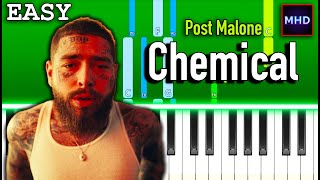 Post Malone  Chemical  Piano Tutorial EASY [upl. by Callista]