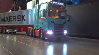 TAMIYA SCANIA 770S 8X4  40ft Container SemiTrailer [upl. by Manara]