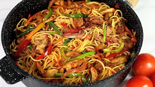 EXTRA SPECIAL STIR FRY SPAGHETTI  CHICKEN STIR FRY WITH PASTA [upl. by Oznole]