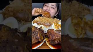 Maddy Eating spicy biryani chicken recipe mukbang big bites [upl. by Arriat]