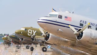 DC3 Mass Take Off at Faßberg 70 Years Berlin Airlift [upl. by Aneehsram]