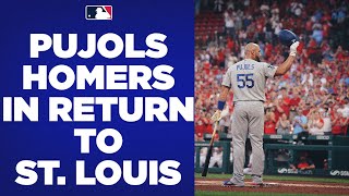 Albert Pujols returns to St Louis homers in first atbat And gets a standing ovation [upl. by Coughlin]