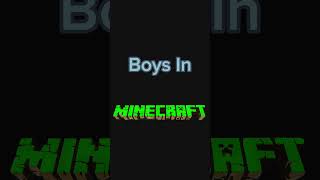 Girls Vs Boys in minecraft 😂🗿 minecraft shorts [upl. by Darell]