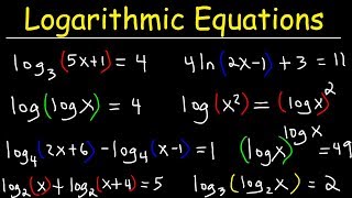 Solving Logarithmic Equations [upl. by Taro291]