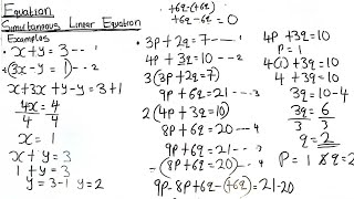 Simultaneous Equation Solving Simultaneous Equation elimination method and substitution method [upl. by Naivaj]