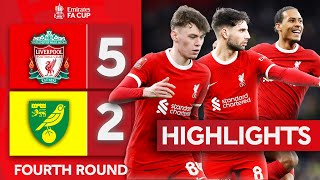 Connor Bradley Stars In Reds Win  Liverpool 52 Norwich City  Emirates FA Cup 202324 [upl. by Esilanna]