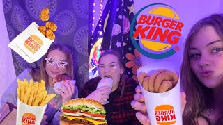 BURGER KING MUKBANG Nuggets Burgers Frys And More [upl. by Eladnek]