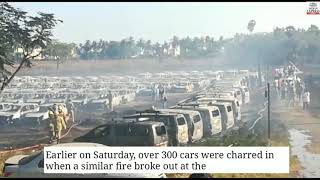 150 cars gutted in Chennai fire [upl. by Sidonius785]