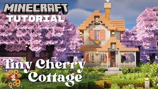 🌸 Tiny Cherry Cottage 🌸  Aesthetic Minecraft Tutorial [upl. by Onek]