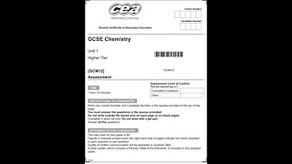 CCEA GCSE Chemistry 2021 Unit 1 [upl. by Eelnayr382]