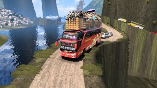 Bus falls while passing extreme road 9  Gameplay Logitech G29 [upl. by Namyaw]