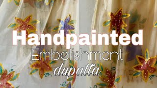 how to embelish on painted dupatta [upl. by Armand681]