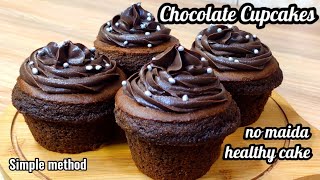 Chocolate Cupcakes Wheat flour cupcakesChocolate Cake in lockdowneggless chocolate cupcakes [upl. by Boothman591]