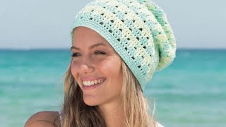 Easy Crochet Beach Slouchy Hat [upl. by Naesad]