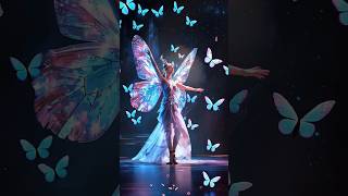 A woman performs a fusion with the butterfly on AGT americasgottalent magic [upl. by Ahsuoj]