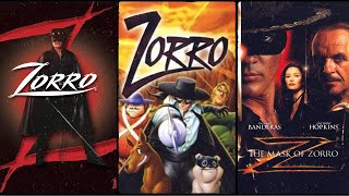 🦊⚫ Tutti gli ZORRO 8 ⚫🦊 in Film Cartoni Animati Serie TV 1990  1999 📽 [upl. by Charlton520]