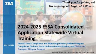 20242025 ESSA Consolidated Application Training Part 1  Accessing the Application [upl. by Swen]