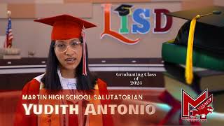 Martin HS Salutatorians MessageYudith Antonio [upl. by Trude]