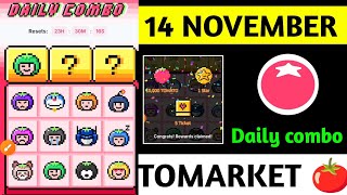 Tomarket Daily Combo 14 November  Tomato Daily Combo Today  Tomarket Airdrop daily combo card [upl. by Neeoma]