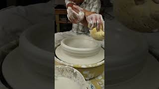 Throwing a large platter functionalpottery pottery ceramic 16s [upl. by Aihsenal]