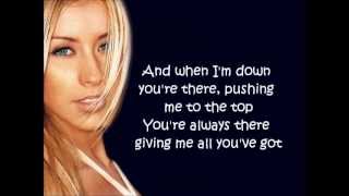 Christina Aguilera I Turn To You w lyrics on screen [upl. by Hnahk58]