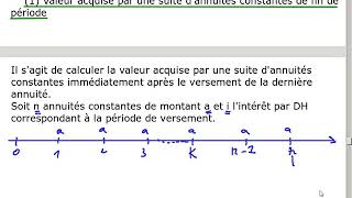Les annuités vidéo N°25 Valeur acquise par une suite dannuité constante [upl. by Lebezej440]
