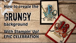 Background detail to epic celebration 🎸 card Grungy watercolour look stampin up saleabration [upl. by Seraphim]