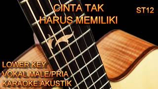 Karaoke Cinta Tak Harus Memiliki ST12 Vokal MalePria Lower Key Akustik [upl. by Ehlke495]