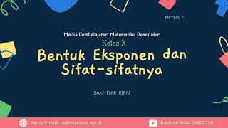 FUNGSI EKSPONEN 1 Sifatsifat Eksponen Prasyarat [upl. by Marmion]