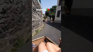 Riding a wicket basket toboggan in Funchal [upl. by Annoik]