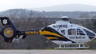 STAT Medevac 13 N308ME take off from Wellspan York Hospital 94PN [upl. by Nareik564]