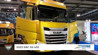 2022 DAF XG 480 Tractror Truck Interior and Exterior Walkaround Transpotec Logitec 2022 [upl. by Corabella]