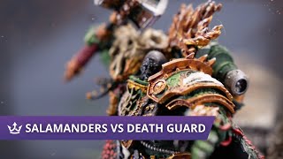 Salamanders vs Death Guard  9th Edition Warhammer 40k Battle Report [upl. by Bilak]