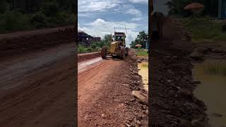 Motorgrader on subbase course processroad car [upl. by Klimesh]