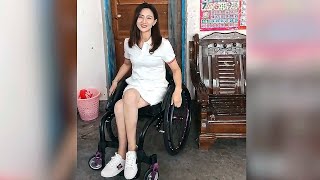 Lovely Paraplegic Wheelchair Girl Trying to Stand Up 2 [upl. by Lucius]