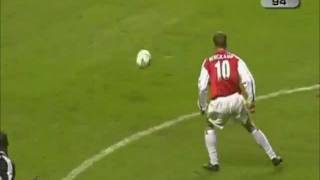 Bergkamp Flick  Goal Against Newcastle [upl. by Adnawahs]