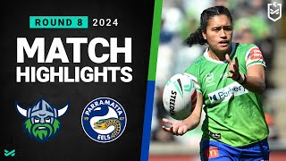 NRLW 2024  Raiders v Eels  Match Highlights [upl. by Boorer366]