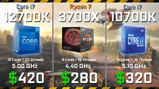 Intel Core i712700K vs Ryzen 7 3700X vs i710700K  Test in 10 Games amp Rendering [upl. by Leandro]