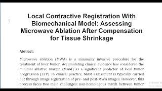 Local Contractive Registration With Biomechanical Model Assessing Microwave Ablation After Compensat [upl. by Teryn]