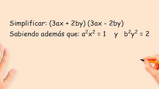 Productos Notables  Diferencia de Cuadrados Simplificar 3ax  2by 3ax  2by [upl. by Persons]