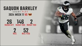 Saquon Barkley Week 11 Replay Every Run Target and Catch vs Washington Commanders [upl. by Nelad]